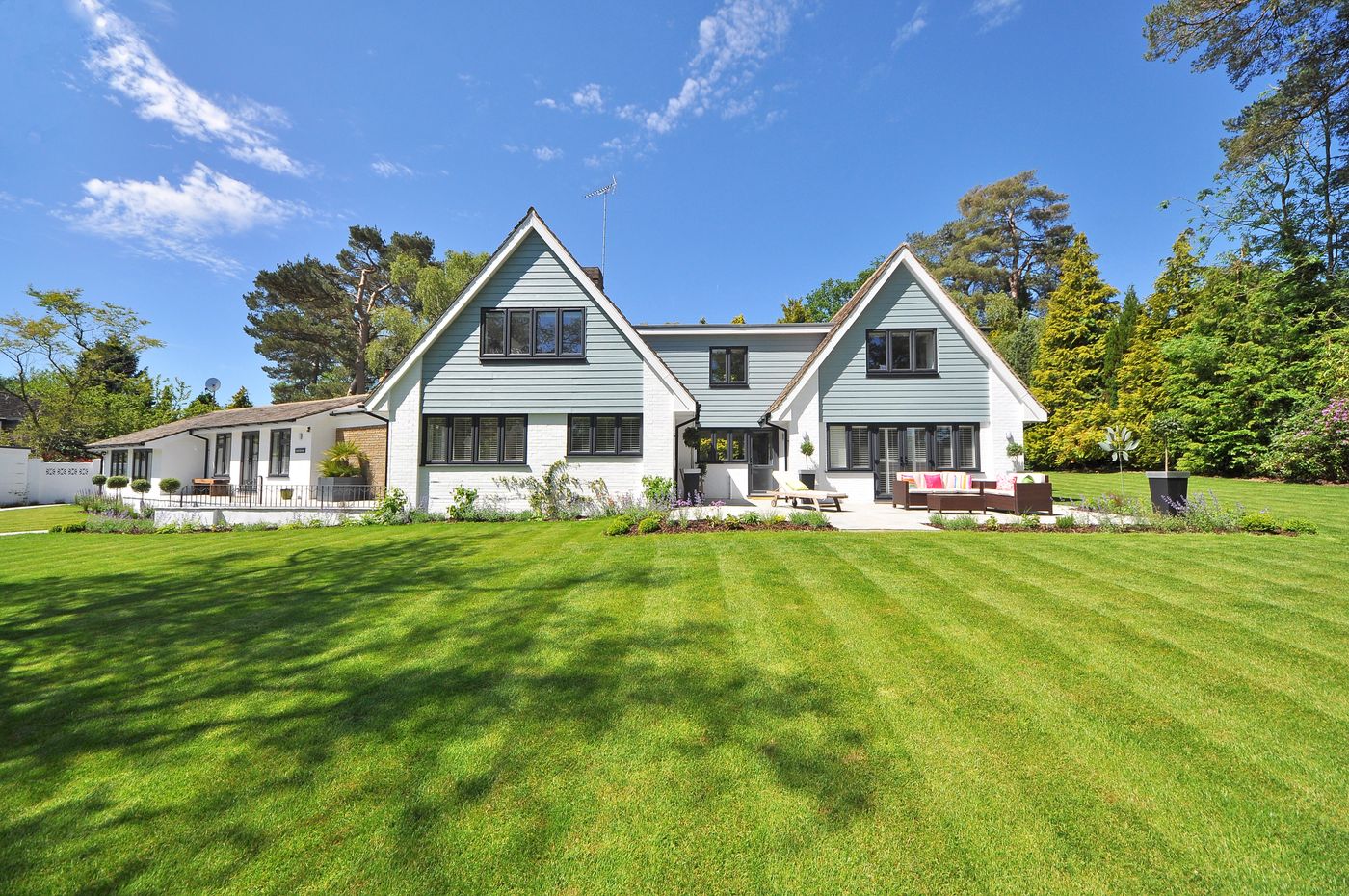Detached home set within a green garden