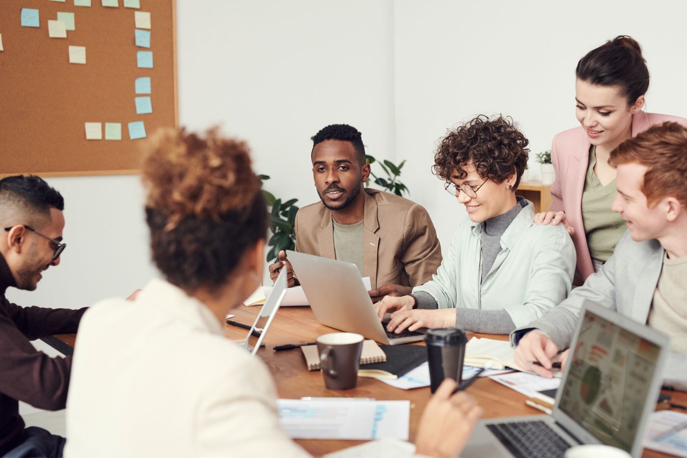 Professionals sharing a discussion in a meeting
